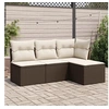 Image de Marron salon de jardin modulable resine tressee 4 pieces