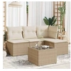 Image de Salon de jardin modulable resine tressee beige 5 pieces x 172 x 69 4 personnes