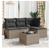 Image de Salon de jardin modulable resine tressee gris 5 pieces x 172 x 69 4 personnes