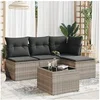 Image de Salon de jardin modulable GENERIQUE resine tressee gris 5 pieces 55 x 55 x 37 cm