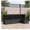 Image de Salon de jardin modulable resine tressee noir 5 pieces x 227 x 69 5 personnes