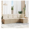 Image de Salon de jardin modulable resine tressee beige 5 pieces x 227 x 69 5 personnes