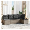 Image de Salon de jardin modulable resine tressee gris 5 pieces x 227 x 69 5 personnes