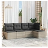 Image de Salon de jardin modulable resine tressee gris 5 pieces x 227 x 69