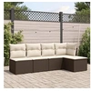 Image de Salon de jardin modulable resine tressee marron 5 pieces x 227 x 69