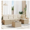 Image de Salon de jardin modulable rotin beige 6 pieces x 227 x 69