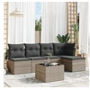 Image de Salon de jardin modulable resine tressee gris 6 pieces x 227 x 69 5 personnes