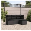 Image de Salon de jardin modulable resine tressee noir 4 pieces x 179 x 69 4 personnes