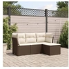 Image de Salon de jardin modulable resine tressee marron 4 pieces x 179 x 69