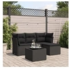 Image de Salon de jardin modulable resine tressee noir 5 pieces x 179 x 69 4 personnes