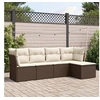 Image de Salon de jardin modulable resine tressee marron 5 pieces x 234 x 69