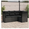 Image de 4-delige Loungeset met kussens poly rattan zwart3249414