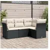 Image de Salon de Jardin avec Coussins 4 pcs, Canapés de Terrasse, Ensemble de Meubles de Patio, Mobilier d'Extérieur, Noir 3249415