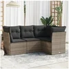 Image de Salon de Jardin avec Coussins 4 pcs, Canapés de Terrasse, Ensemble de Meubles de Patio, Mobilier d'Extérieur, Gris 3249419