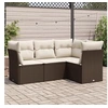 Image de Salon de jardin modulable resine tressee marron 4 pieces x 179 x 69 4 personnes