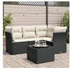 Image de Salon de Jardin avec Coussins 5 pcs, Canapés de Terrasse, Ensemble de Meubles de Patio, Mobilier d'Extérieur, Noir 3249425
