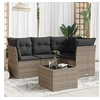 Image de Salon de jardin modulable resine tressee gris 5 pieces x 179 x 69 4 personnes