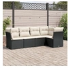 Image de Salon de jardin 5 pcs avec coussins noir résine tressée 3249435