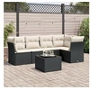Image de Salon de jardin 6 pcs avec coussins noir résine tressée 3249445