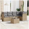 Image de Salon de jardin modulable rotin beige 6 pieces x 234 x 69
