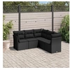 Image de Salon de jardin 5 pcs avec coussins noir résine tressée 3249454