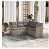 Image de Salon de jardin avec coussins 5 pcs beige résine tressée 3249458