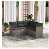 Image de Salon de jardin 5 pcs avec coussins gris résine tressée 3249459