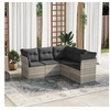 Image de Salon de Jardin avec Coussins 5 pcs, Canapés de Terrasse, Ensemble de Meubles de Patio, Mobilier d'Extérieur, Gris 3249461