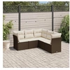 Image de Salon de jardin modulable resine tressee marron 5 pieces x 179 x 69 5 personnes