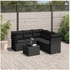 Image de Salon de jardin 6 pcs avec coussins noir résine tressée 3249464