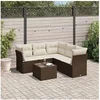 Image de Salon de jardin modulable rotin marron 6 pieces x 179 x 69 5 personnes