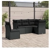 Image de Salon de jardin 5 pcs avec coussins noir résine tressée 3249474