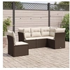 Image de Salon de Jardin avec Coussins 5 pcs, Canapés de Terrasse, Ensemble de Meubles de Patio, Mobilier d'Extérieur, Marron 3249482