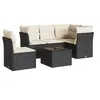 Image de Salon de jardin 6 pcs avec coussins noir résine tressée 3249485