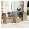 Image de Salon de jardin modulable rotin beige 6 pieces x 179 x 69