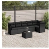 Image de Salon de jardin modulable resine tressee noir 7 pieces x 289 x 69 6 personnes