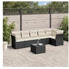 Image de Salon de Jardin avec Coussins 7 pcs, Canapés de Terrasse, Ensemble de Meubles de Patio, Mobilier d'Extérieur, Noir 3249505