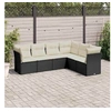 Image de Salon de Jardin avec Coussins 6 pcs, Canapés de Terrasse, Ensemble de Meubles de Patio, Mobilier d'Extérieur, Noir 3249515