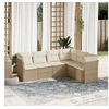 Image de 6-delige Loungeset met kussens poly rattan beige3249517
