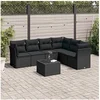 Image de 7-delige Loungeset met kussens poly rattan zwart3249524