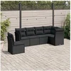 Image de 6-delige Loungeset met kussens poly rattan zwart3249534