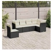 Image de Salon de Jardin avec Coussins 6 pcs, Canapés de Terrasse, Ensemble de Meubles de Patio, Mobilier d'Extérieur, Noir 3249535