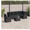 Image de 7-delige Loungeset met kussens poly rattan zwart3249544