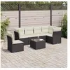 Image de Salon de Jardin avec Coussins 7 pcs, Canapés de Terrasse, Ensemble de Meubles de Patio, Mobilier d'Extérieur, Noir 3249545
