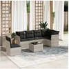 Image de Salon de Jardin avec Coussins 7 pcs, Canapés de Terrasse, Ensemble de Meubles de Patio, Mobilier d'Extérieur, Gris 3249551