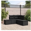 Image de Salon de jardin modulable resine tressee noir 5 pieces x 172 x 69 5 personnes