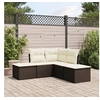 Image de Salon de jardin modulable resine tressee marron 5 pieces x 172 x 69