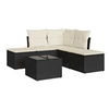 Image de Salon de jardin 6 pcs avec coussins noir résine tressée