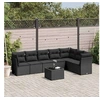 Image de 8 pieces 7 personnes noir salon de jardin modulable 55.0 x 55 x 37 resine tressee