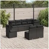 Image de Salon de jardin modulable resine tressee noir 8 pieces x 234 x 69 8 personnes